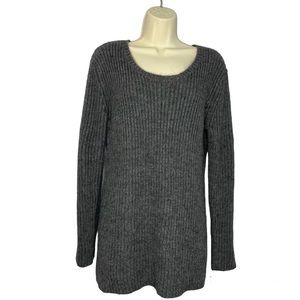 Garnet Hill Cable Neck Long Sleeve Scoop Neck  Sweater Tunic